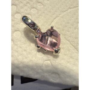 Authentic Pandora Pink Murano Family Tree Silver Retired Dangle Charm